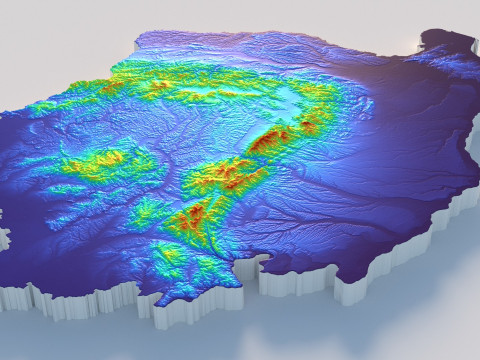 Romania terrain map 3D Model