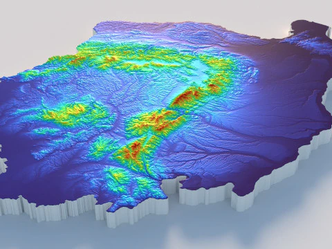 Romania terrain map 3D Model