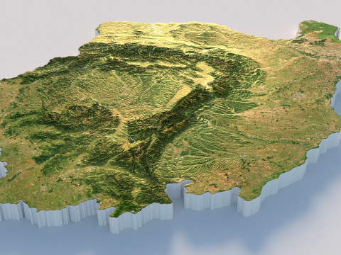 Romania terrain map 3D Model