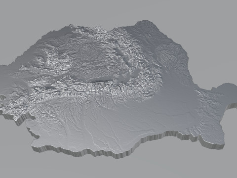 Romania terrain map 3D Model