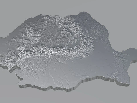 Romania terrain map 3D Model