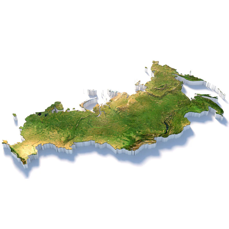 Russia terrain map 3D Model .c4d .max .obj .3ds .fbx .stl .blend 