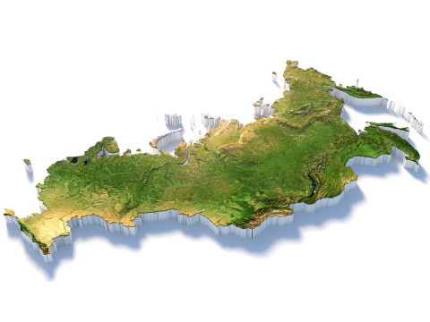 Russia terrain map 3D मॉडल