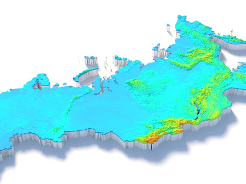 Russia terrain map 3D Model