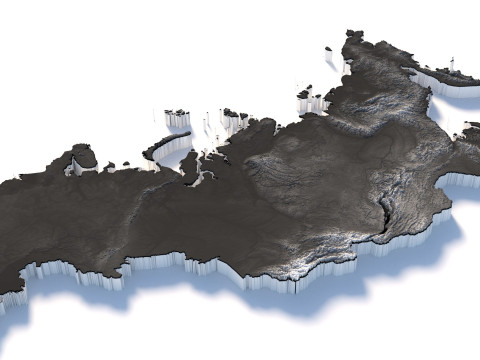 Russia terrain map Modelo 3D