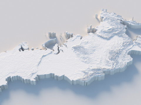 Russia terrain map Modelo 3D