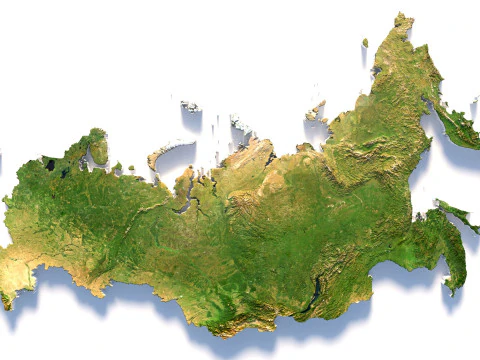 Russia terrain map 3D Model