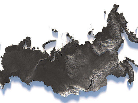 Russia terrain map Modelo 3D