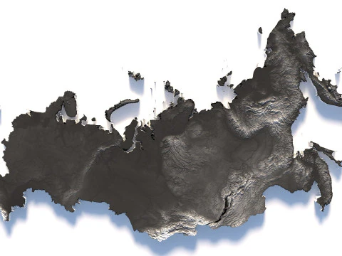 Russia terrain map 3D Model
