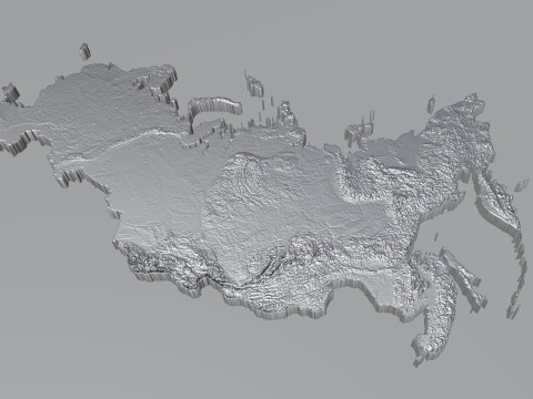 Russia terrain map Modelo 3D