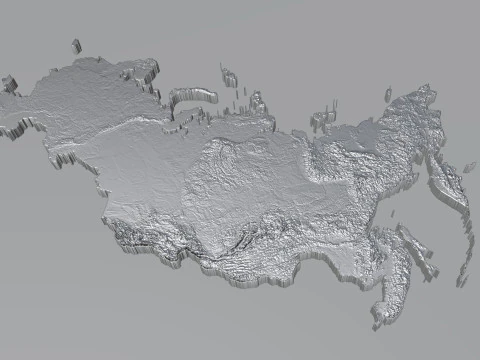 Russia terrain map 3D Model