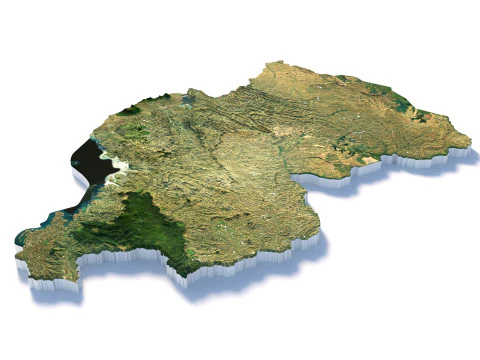 Rwanda terrain map 3D Model