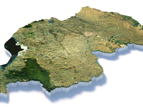 Rwanda terrain map 3D-Modell