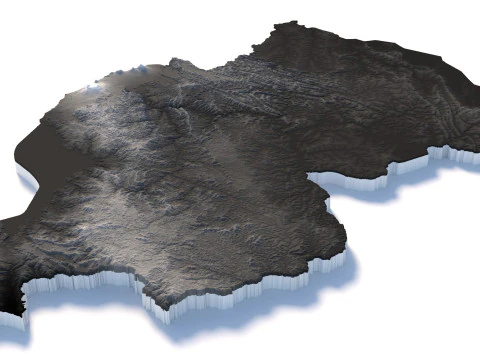 Rwanda terrain map 3D Model
