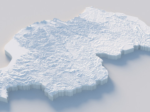 Rwanda terrain map 3D-Modell