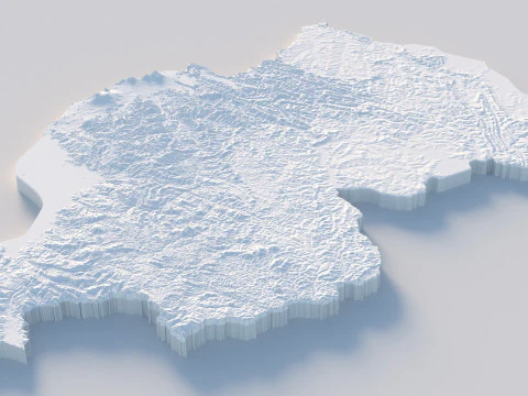 Rwanda terrain map 3D Model