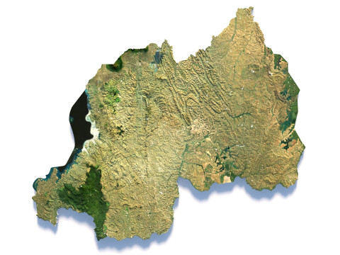 Rwanda terrain map 3D-Modell