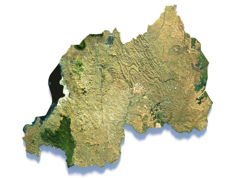 Rwanda terrain map 3D Model