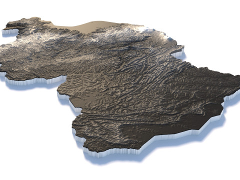 Rwanda terrain map 3D-Modell