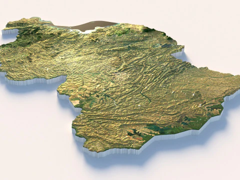 Rwanda terrain map 3D Model