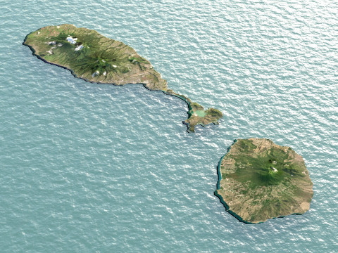 Saint Kitts and Nevis terrain map Modèle 3D