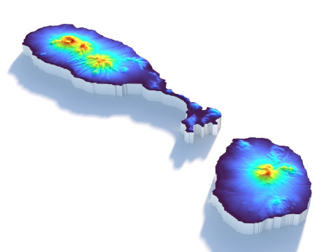 Saint Kitts and Nevis terrain map Modèle 3D