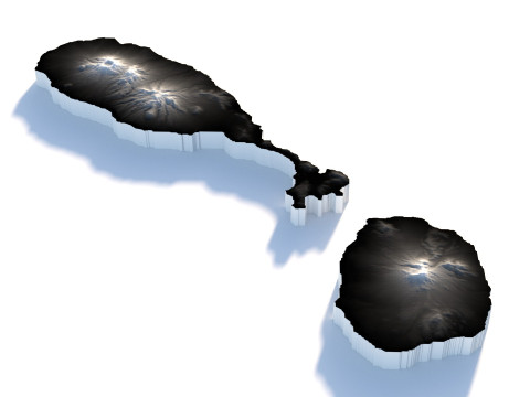 Saint Kitts and Nevis terrain map Modèle 3D