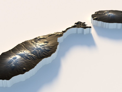 Saint Kitts and Nevis terrain map Modèle 3D