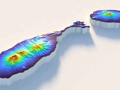 Saint Kitts and Nevis terrain map Modèle 3D