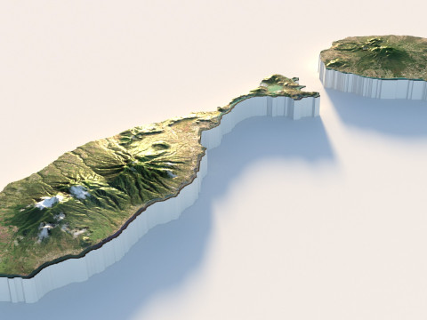 Saint Kitts and Nevis terrain map Modèle 3D