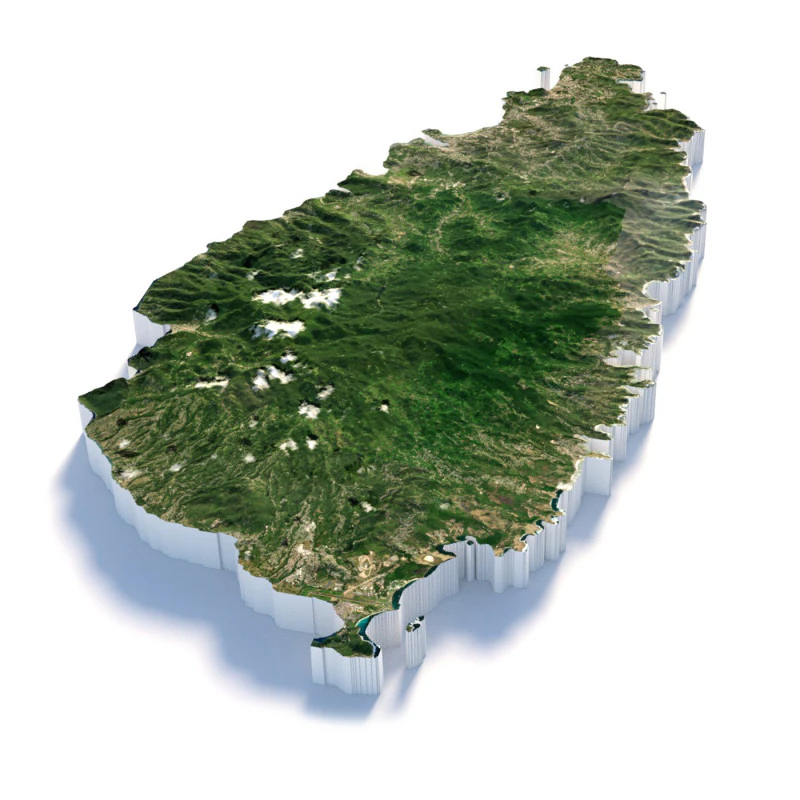 Saint Lucia terrain map 3D Model .c4d .max .obj .3ds .fbx .stl .blend 