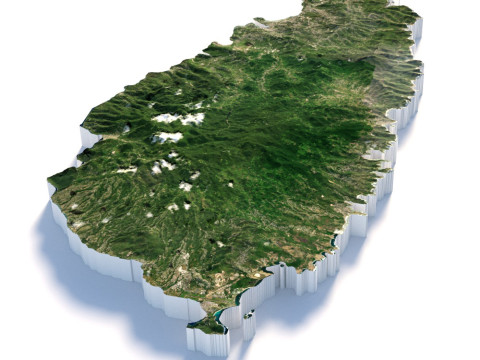 Saint Lucia terrain map 3D मॉडल