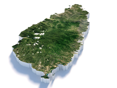 Saint Lucia terrain map Modèle 3D
