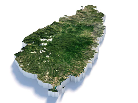 Saint Lucia terrain map 3D Model