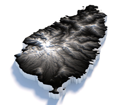 Saint Lucia terrain map Modèle 3D