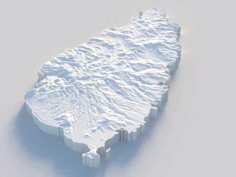 Saint Lucia terrain map 3D Model