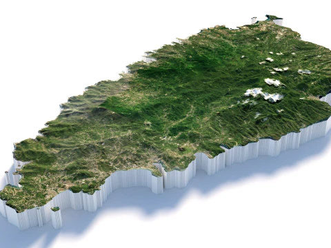 Saint Lucia terrain map 3D Model