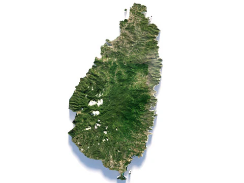 Saint Lucia terrain map 3D Model