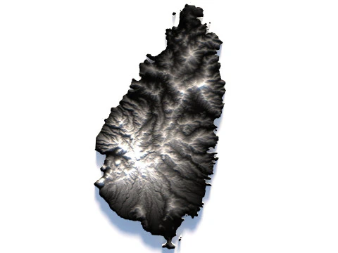 Saint Lucia terrain map 3D Model