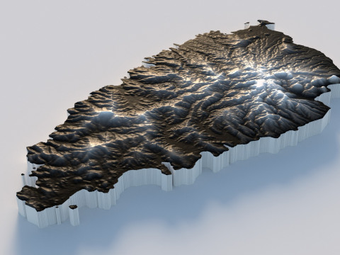 Saint Lucia terrain map Modèle 3D