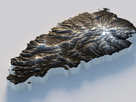 Saint Lucia terrain map 3D Model