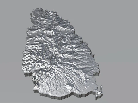 Saint Lucia terrain map 3D Model