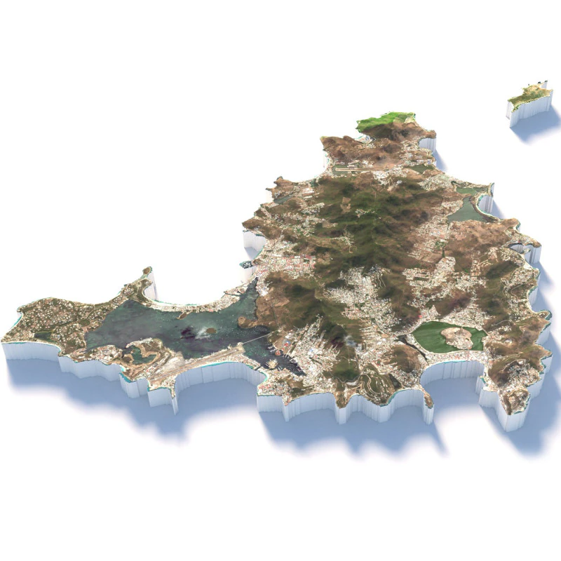 Saint Martin terrain map 3D Model .c4d .max .obj .3ds .fbx .stl .blend