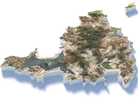 Saint Martin terrain map Modelo 3D