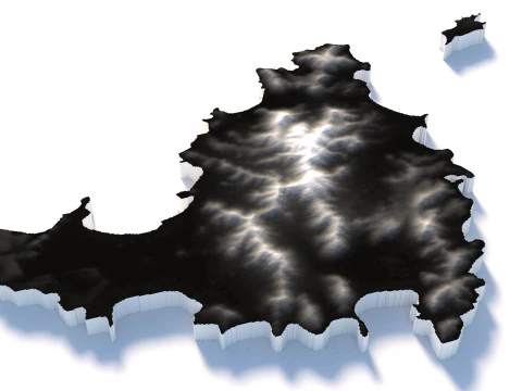 Saint Martin terrain map 3D Model