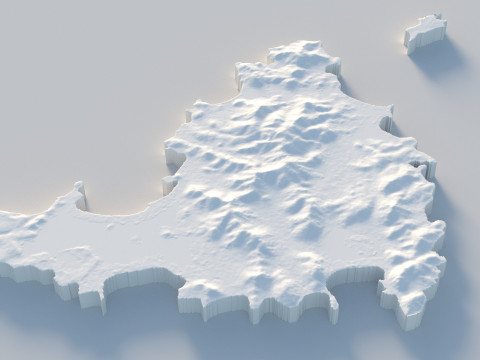 Saint Martin terrain map 3D Model
