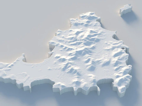 Saint Martin terrain map 3D Model