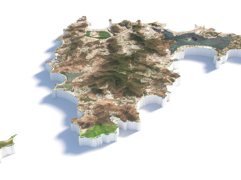 Saint Martin terrain map 3D Model