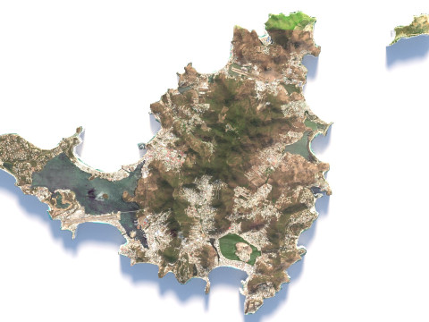 Saint Martin terrain map 3D Model