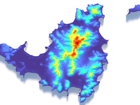 Saint Martin terrain map 3D Model